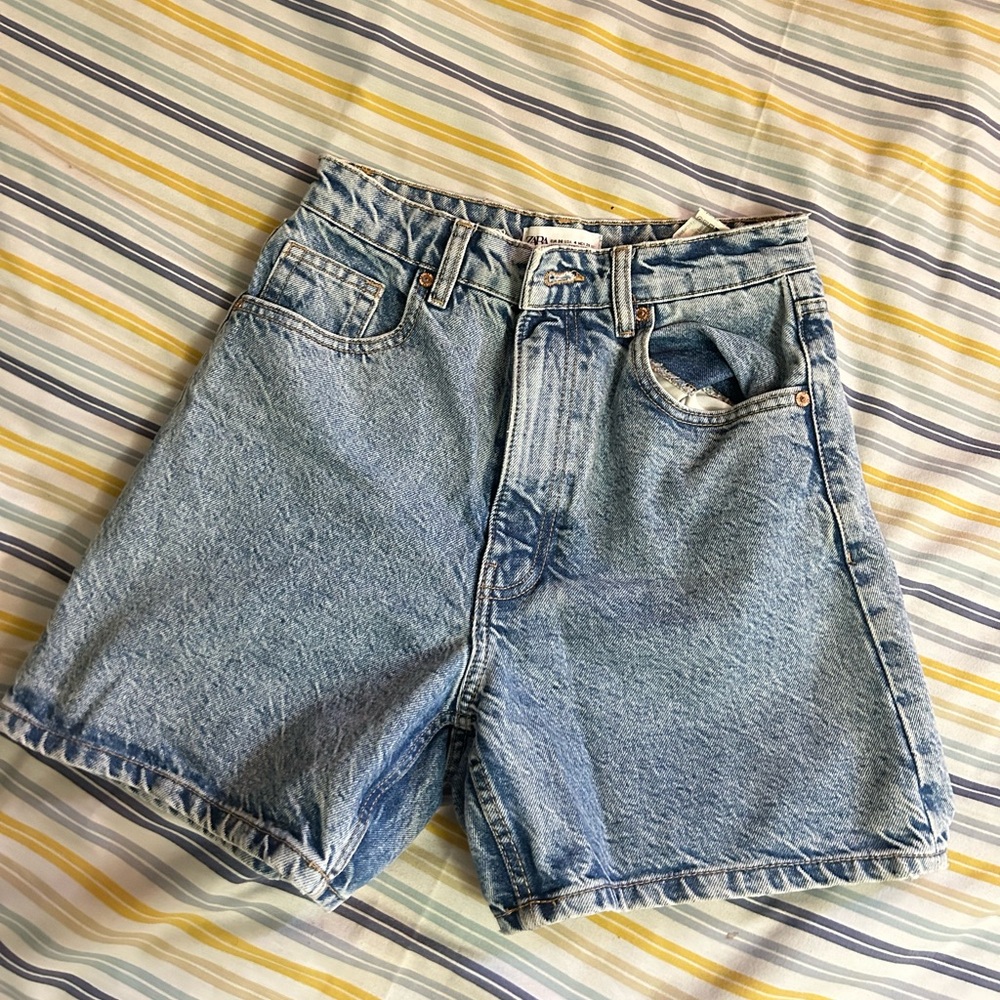 Zara Light Blue Jean Shorts